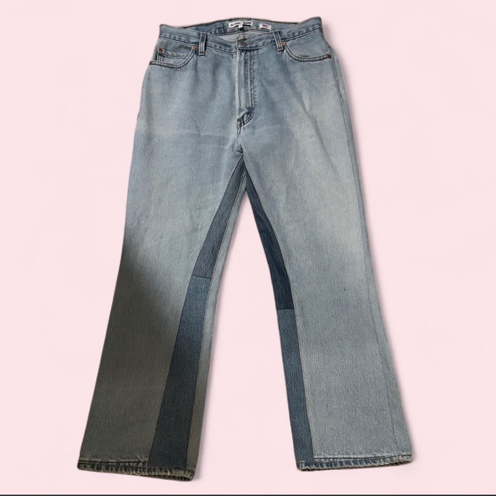 Re/Done Levi’s 29 Spliced Patchwork Light Blue Je… - image 1